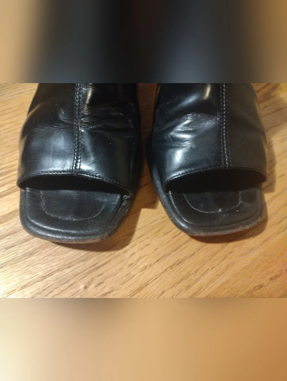 JANET & JANET Size EU 38.5 USW 8.5. Sandals Black Leather. Made in Italy